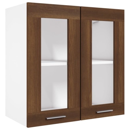 Hängeschrank Glas Braun Eichen-Optik 60x31x60 cm Holzwerkstoff