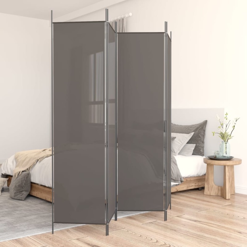 4-tlg. Paravent Anthrazit 200x200 cm Stoff 4-tlg. Paravent Anthrazit 200x200 cm Stoff