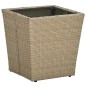 vidaXL Beistelltisch Beige 41,5x41,5x44 cm Poly Rattan und Hartglas vidaXL Beistelltisch Beige 41,5x41,5x44 cm Poly Rattan und Hartglas