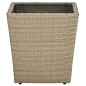 vidaXL Beistelltisch Beige 41,5x41,5x44 cm Poly Rattan und Hartglas vidaXL Beistelltisch Beige 41,5x41,5x44 cm Poly Rattan und Hartglas