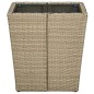 vidaXL Beistelltisch Beige 41,5x41,5x44 cm Poly Rattan und Hartglas vidaXL Beistelltisch Beige 41,5x41,5x44 cm Poly Rattan und Hartglas