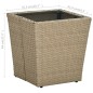 vidaXL Beistelltisch Beige 41,5x41,5x44 cm Poly Rattan und Hartglas vidaXL Beistelltisch Beige 41,5x41,5x44 cm Poly Rattan und Hartglas