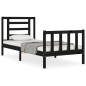 Massivholzbett mit Kopfteil Schwarz 90x200 cm Massivholzbett mit Kopfteil Schwarz 90x200 cm