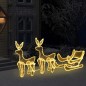 Weihnachtsbeleuchtung 2 Rentiere und Schlitten Mesh 648 LEDs Weihnachtsbeleuchtung 2 Rentiere und Schlitten Mesh 648 LEDs