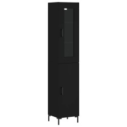 Highboard Schwarz 34,5x34x180 cm Holzwerkstoff