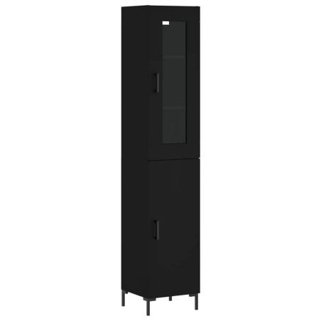 Highboard Schwarz 34,5x34x180 cm Holzwerkstoff