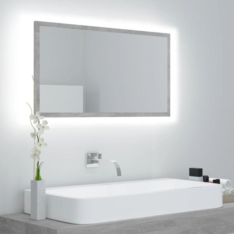 LED-Badspiegel Betongrau 80x8,5x37 cm Acryl LED-Badspiegel Betongrau 80x8,5x37 cm Acryl