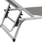 Klappliege mit Sonnenschutz Aluminium und Textiline Grau Klappliege mit Sonnenschutz Aluminium und Textiline Grau
