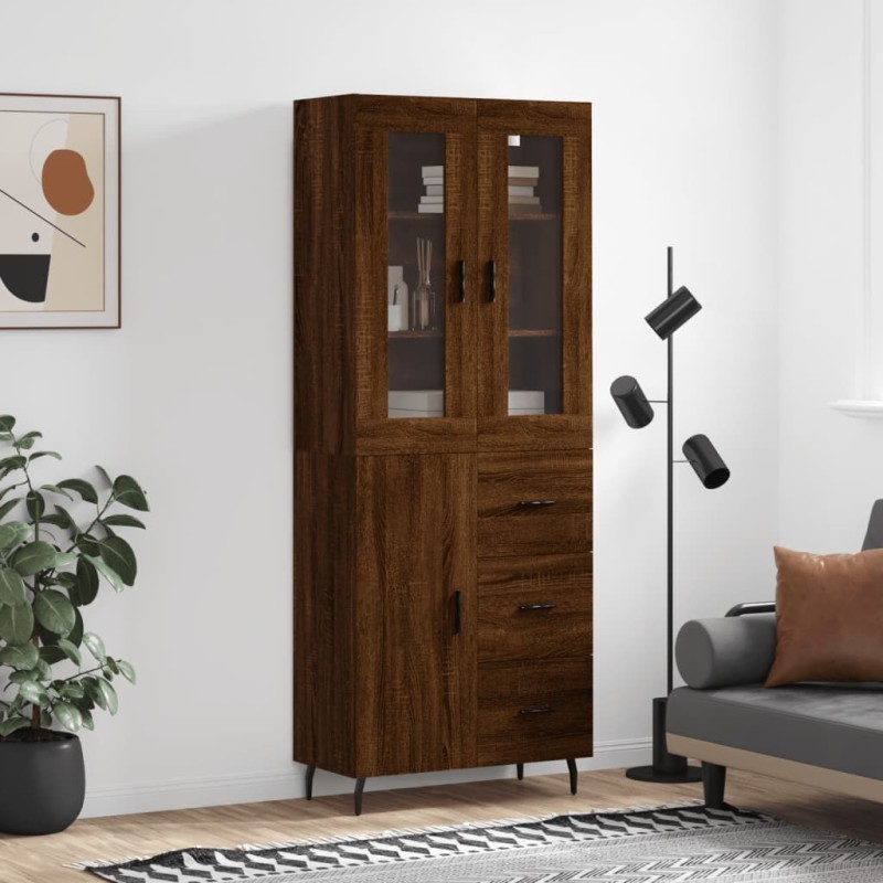 vidaXL Highboard Braun Eichen-Optik 69,5x34x180 cm Holzwerkstoff vidaXL Highboard Braun Eichen-Optik 69,5x34x180 cm Holzwerkstoff