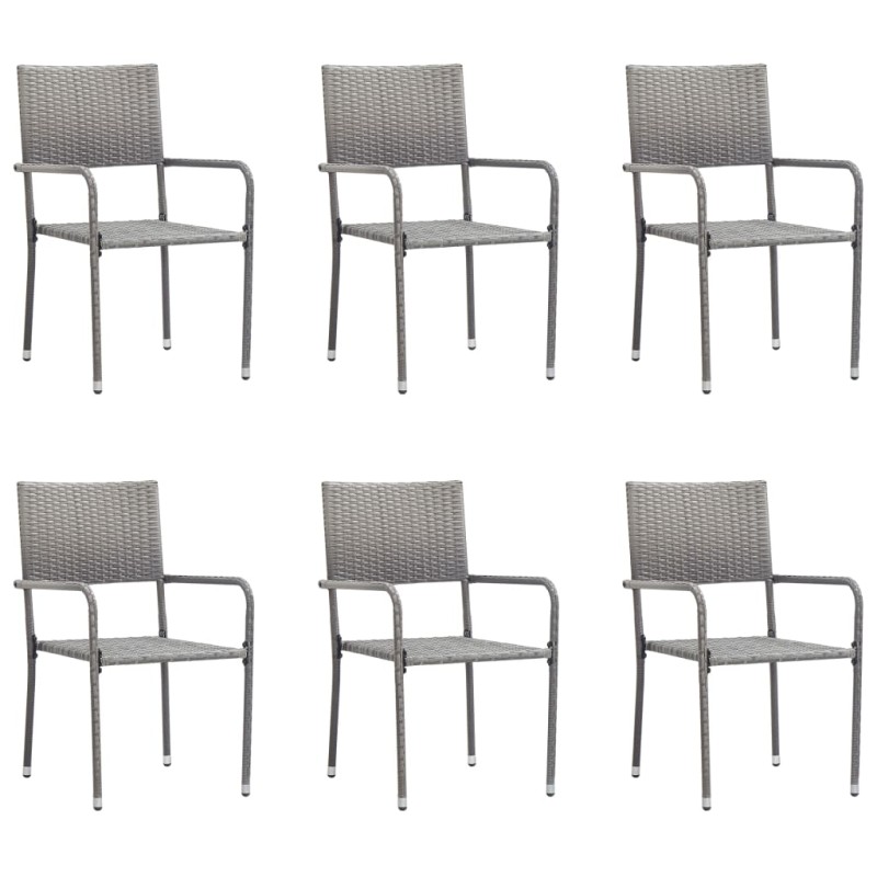 vidaXL Garten-Essstühle 6 Stk. Poly Rattan Anthrazit vidaXL Garten-Essstühle 6 Stk. Poly Rattan Anthrazit