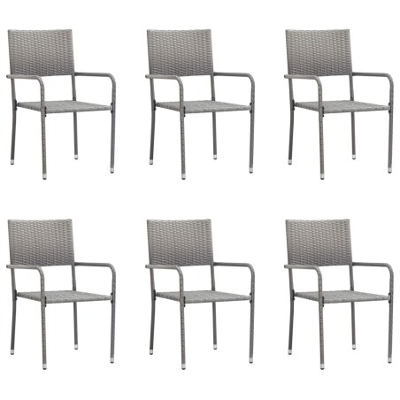  vidaXL Garten-Essstühle 6 Stk. Poly Rattan Anthrazit