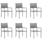 vidaXL Garten-Essstühle 6 Stk. Poly Rattan Anthrazit vidaXL Garten-Essstühle 6 Stk. Poly Rattan Anthrazit