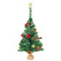 Künstlicher Weihnachtsbaum mit Kugeln und LEDs Grün 64 cm Künstlicher Weihnachtsbaum mit Kugeln und LEDs Grün 64 cm