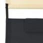 Doppel-Sonnenliege mit Sonnendach Textilene Schwarz und Creme Doppel-Sonnenliege mit Sonnendach Textilene Schwarz und Creme