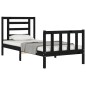Massivholzbett mit Kopfteil Schwarz 90x200 cm Massivholzbett mit Kopfteil Schwarz 90x200 cm