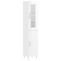 vidaXL Highboard Hochglanz-Weiß 34,5x34x180 cm Holzwerkstoff
