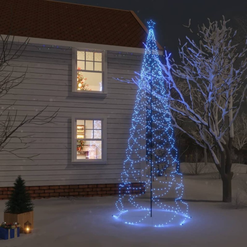 LED-Weihnachtsbaum mit Metallstange 1400 LEDs Blau 5 m LED-Weihnachtsbaum mit Metallstange 1400 LEDs Blau 5 m