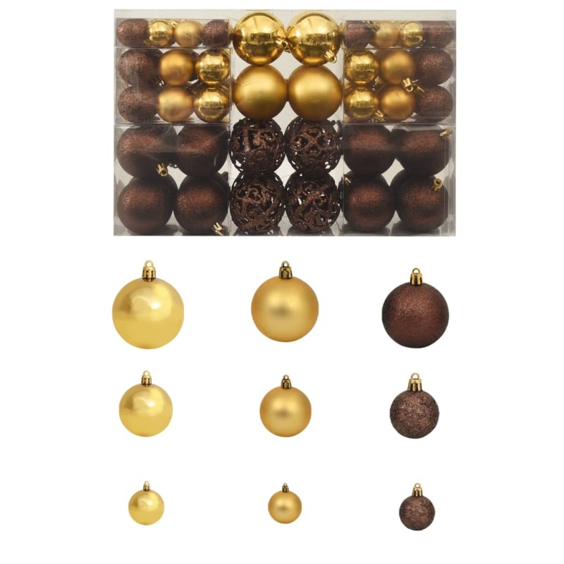 100-tlg. Weihnachtskugel-Set 3/4/6 cm Braun/Bronze/Golden 100-tlg. Weihnachtskugel-Set 3/4/6 cm Braun/Bronze/Golden