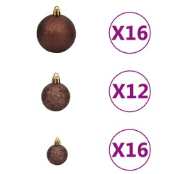 100-tlg. Weihnachtskugel-Set 3/4/6 cm Braun/Bronze/Golden