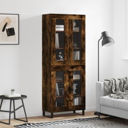 Highboard Räuchereiche 69,5x34x180 cm Holzwerkstoff