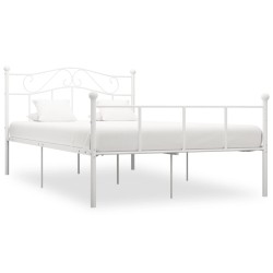 vidaXL Bettgestell Weiß Metall 140×200 cm