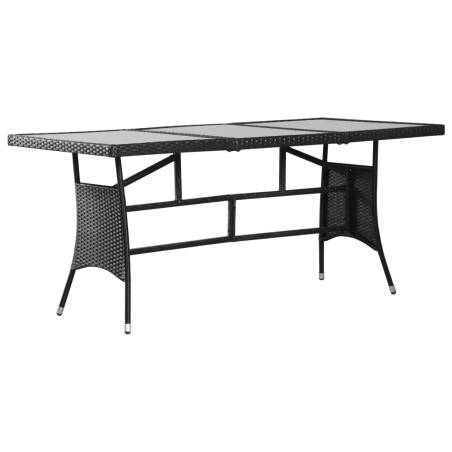 Gartentisch Schwarz 170 x 80 x 74 cm Poly Rattan