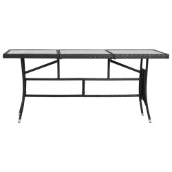Gartentisch Schwarz 170 x 80 x 74 cm Poly Rattan