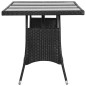 Gartentisch Schwarz 170 x 80 x 74 cm Poly Rattan Gartentisch Schwarz 170 x 80 x 74 cm Poly Rattan