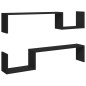 Wandregale 2 Stk. Schwarz 100x15x20 cm Holzwerkstoff Wandregale 2 Stk. Schwarz 100x15x20 cm Holzwerkstoff