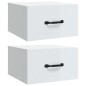Wand-Nachttische 2 Stk. Hochglanz-Weiß 35x35x20 cm Wand-Nachttische 2 Stk. Hochglanz-Weiß 35x35x20 cm