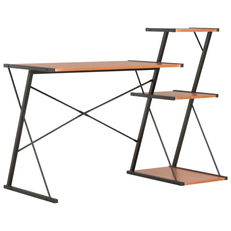 Schreibtisch mit Regal Schwarz und Braun 116×50×93 cm Schreibtisch mit Regal Schwarz und Braun 116×50×93 cm