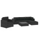 6-tlg. Garten-Lounge-Set mit Kissen Poly Rattan Schwarz 6-tlg. Garten-Lounge-Set mit Kissen Poly Rattan Schwarz