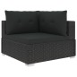 6-tlg. Garten-Lounge-Set mit Kissen Poly Rattan Schwarz 6-tlg. Garten-Lounge-Set mit Kissen Poly Rattan Schwarz