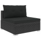 6-tlg. Garten-Lounge-Set mit Kissen Poly Rattan Schwarz 6-tlg. Garten-Lounge-Set mit Kissen Poly Rattan Schwarz