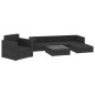 6-tlg. Garten-Lounge-Set mit Kissen Poly Rattan Schwarz 6-tlg. Garten-Lounge-Set mit Kissen Poly Rattan Schwarz