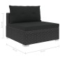 6-tlg. Garten-Lounge-Set mit Kissen Poly Rattan Schwarz 6-tlg. Garten-Lounge-Set mit Kissen Poly Rattan Schwarz