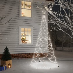LED-Weihnachtsbaum mit Metallstange 500 LEDs Kaltweiß 3 m