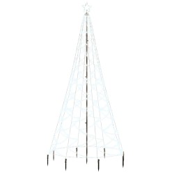 LED-Weihnachtsbaum mit Metallstange 500 LEDs Kaltweiß 3 m
