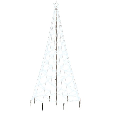 LED-Weihnachtsbaum mit Metallstange 500 LEDs Kaltweiß 3 m