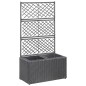 Hochbeet mit Rankgitter 2 Töpfe 58×30×107cm Poly Rattan Schwarz Hochbeet mit Rankgitter 2 Töpfe 58×30×107cm Poly Rattan Schwarz