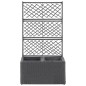 Hochbeet mit Rankgitter 2 Töpfe 58×30×107cm Poly Rattan Schwarz Hochbeet mit Rankgitter 2 Töpfe 58×30×107cm Poly Rattan Schwarz