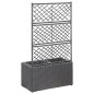 Hochbeet mit Rankgitter 2 Töpfe 58×30×107cm Poly Rattan Schwarz Hochbeet mit Rankgitter 2 Töpfe 58×30×107cm Poly Rattan Schwarz