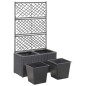 Hochbeet mit Rankgitter 2 Töpfe 58×30×107cm Poly Rattan Schwarz Hochbeet mit Rankgitter 2 Töpfe 58×30×107cm Poly Rattan Schwarz