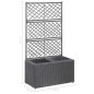 Hochbeet mit Rankgitter 2 Töpfe 58×30×107cm Poly Rattan Schwarz Hochbeet mit Rankgitter 2 Töpfe 58×30×107cm Poly Rattan Schwarz