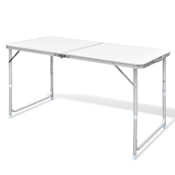 Campingtisch zusammenklappbar höhenverstellbar Aluminium 120 x 60 cm