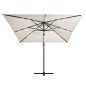 Ampelschirm mit LED-Leuchten und Stahlmast 250 x 250 cm Sand Ampelschirm mit LED-Leuchten und Stahlmast 250 x 250 cm Sand
