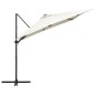 Ampelschirm mit LED-Leuchten und Stahlmast 250 x 250 cm Sand Ampelschirm mit LED-Leuchten und Stahlmast 250 x 250 cm Sand