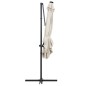 Ampelschirm mit LED-Leuchten und Stahlmast 250 x 250 cm Sand Ampelschirm mit LED-Leuchten und Stahlmast 250 x 250 cm Sand
