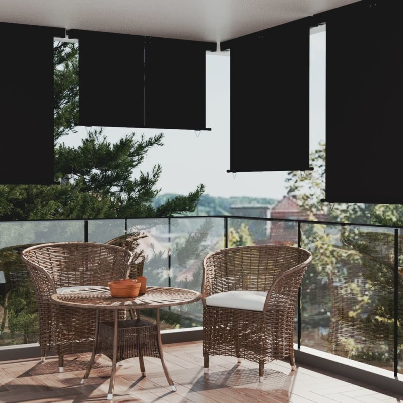 vidaXL Balkon-Seitenmarkise 175x250 cm Schwarz vidaXL Balkon-Seitenmarkise 175x250 cm Schwarz