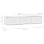 Wand-Schubladenregal Weiß 88x26x18,5 cm Holzwerkstoff Wand-Schubladenregal Weiß 88x26x18,5 cm Holzwerkstoff